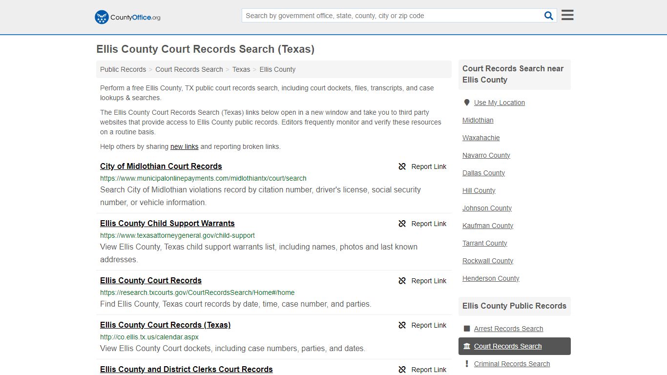 Court Records Search - Ellis County, TX (Adoptions, Criminal, Child ...